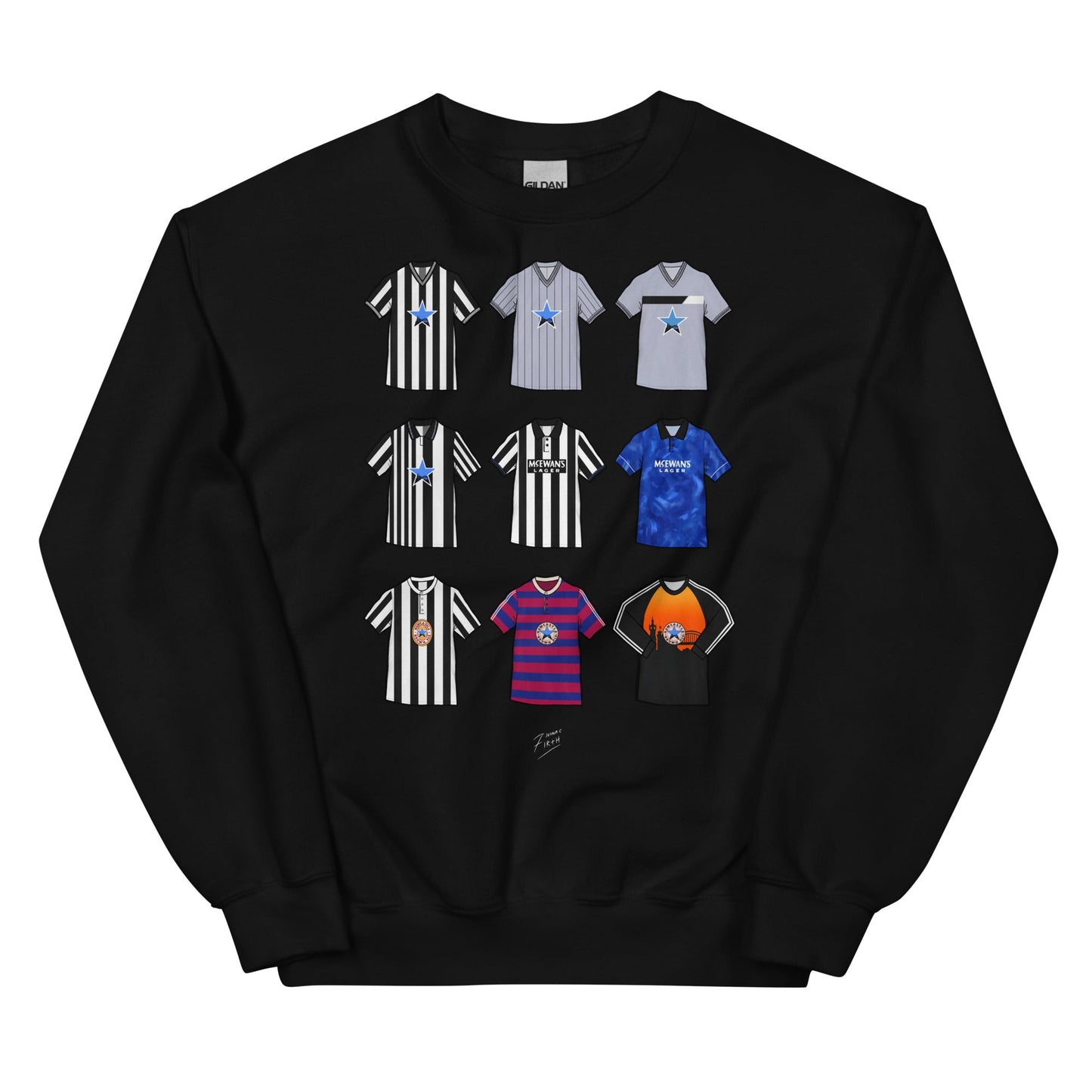 Newcastle Retro Shirts Illustrated Football Sweatshirt
