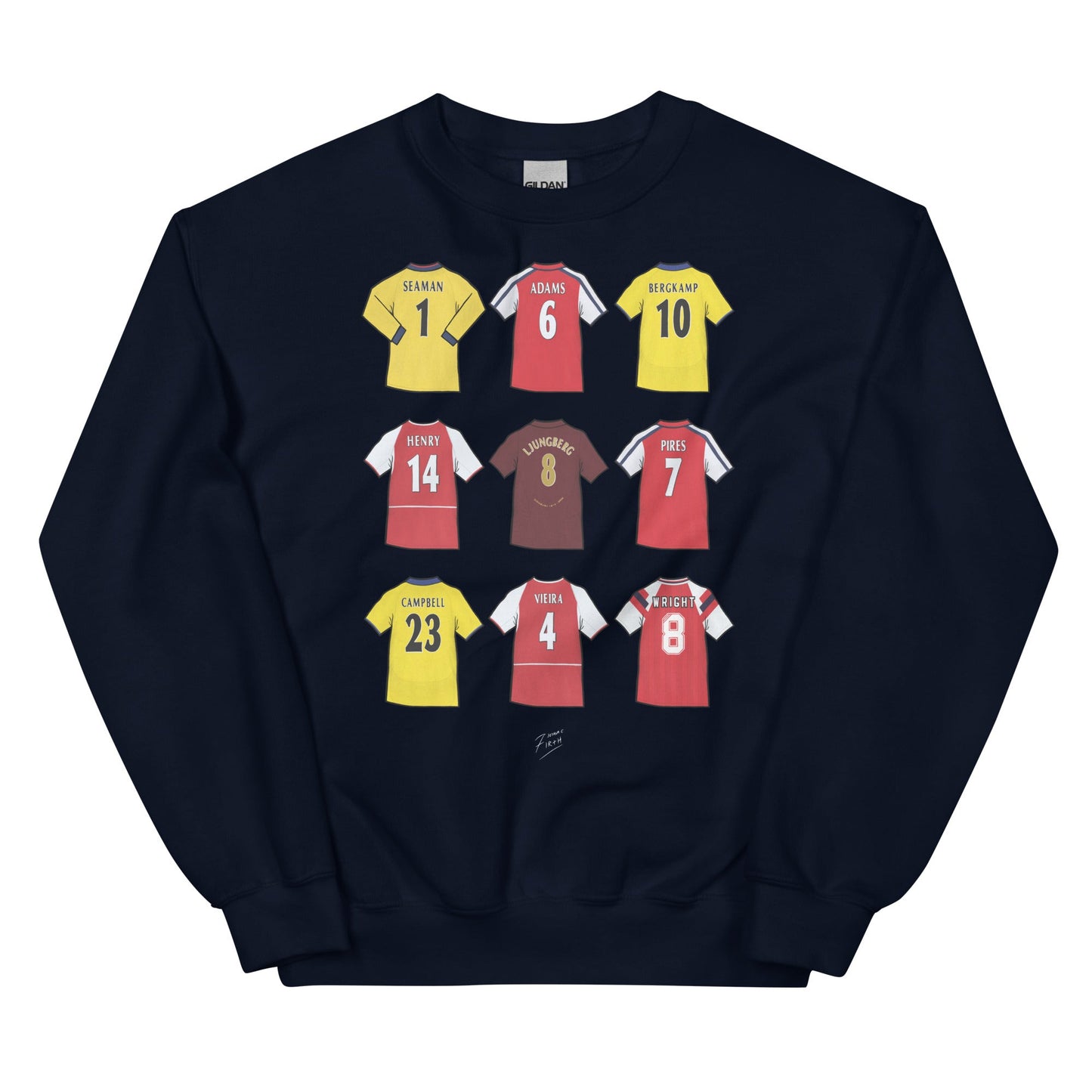 Gunners Legends Shirts Illustrated Football Unisex Sweatshirt