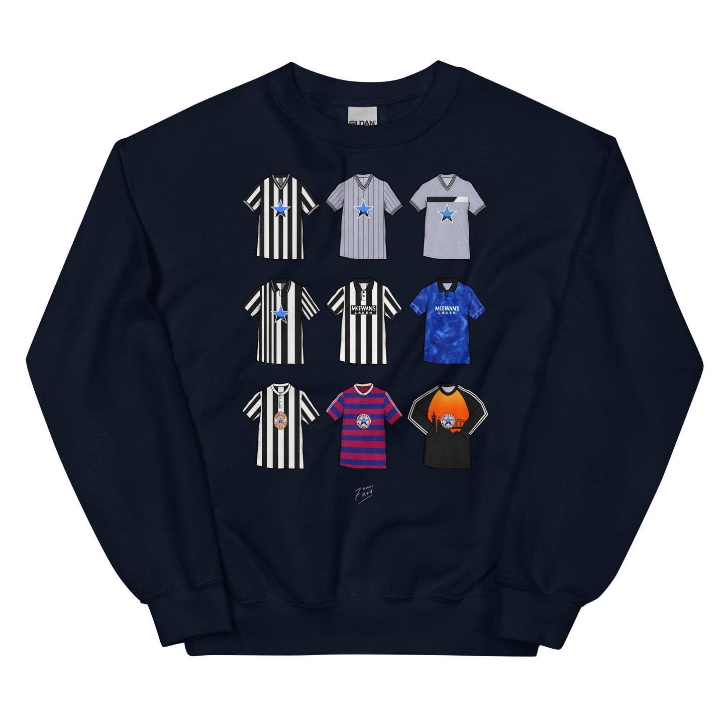 Newcastle Retro Shirts Illustrated Football Sweatshirt