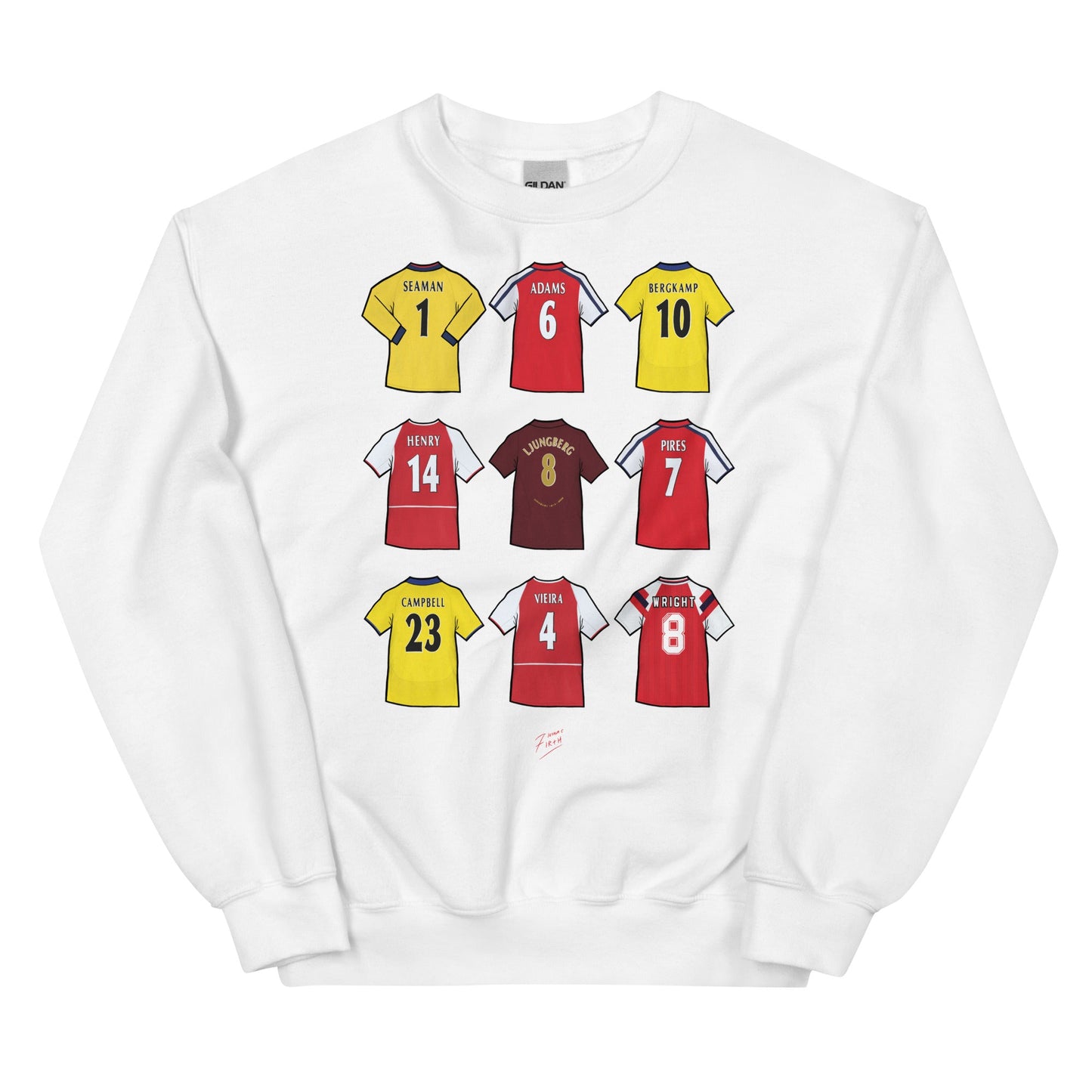 Gunners Legends Shirts Illustrated Football Unisex Sweatshirt